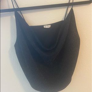 Black sparkle tank top! Cowl neck!
